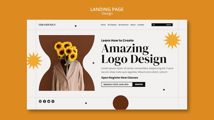 Kostenlose PSD designvorlage für landingpage-design
