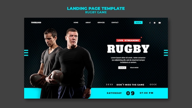 Kostenlose PSD designvorlage für rugby-spiele