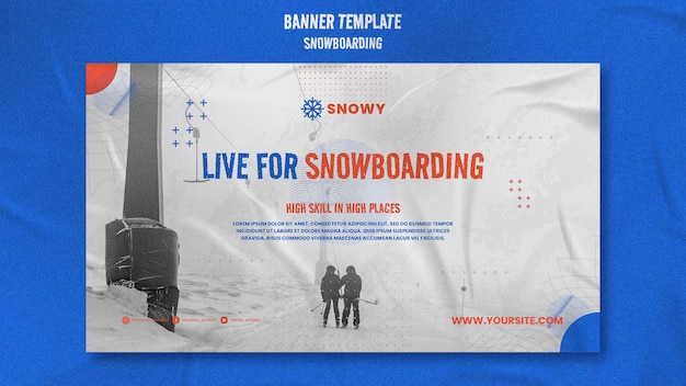 Kostenlose PSD designvorlage für snowboard-banner