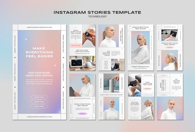 Designvorlage für technologie-instagram-storys