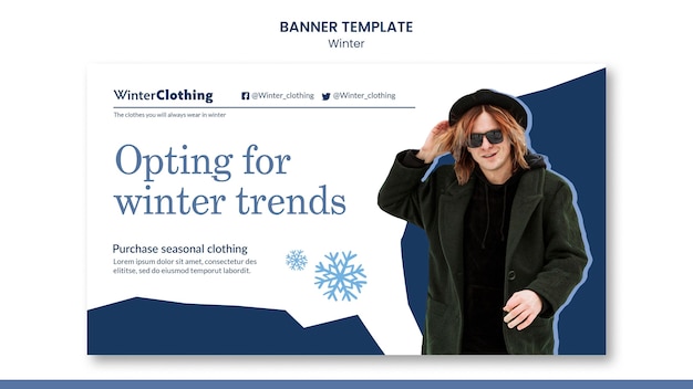 Kostenlose PSD designvorlage für winterbanner