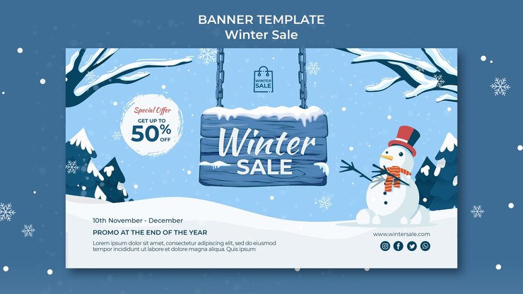 Kostenlose PSD designvorlage für winterschlussverkaufsbanner