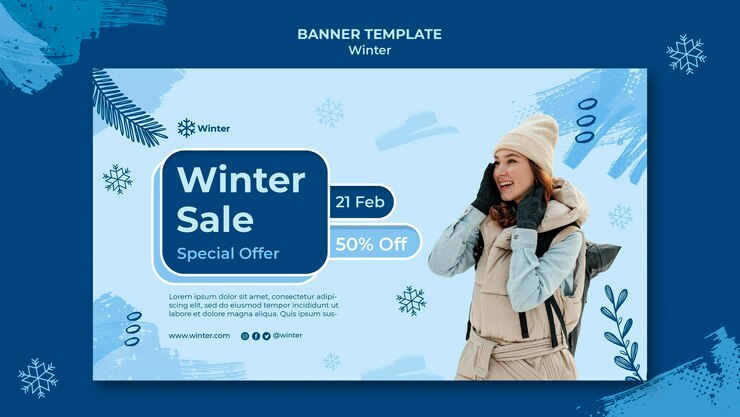 Kostenlose PSD designvorlage für winterschlussverkaufsbanner