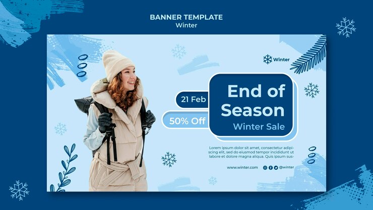 Kostenlose PSD designvorlage für winterschlussverkaufsbanner