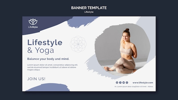 Kostenlose PSD designvorlage für yoga-banner