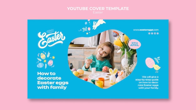 Kostenlose PSD designvorlage für youtube-cover zu ostern