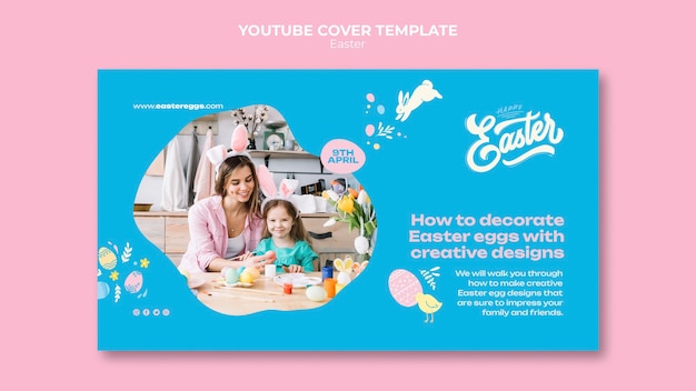 Kostenlose PSD designvorlage für youtube-cover zu ostern