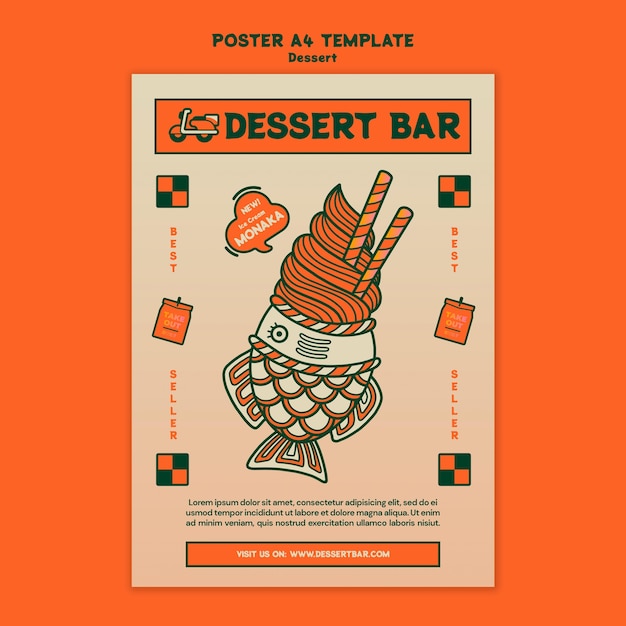 Dessertplakatschablone