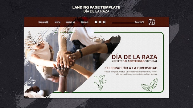 Kostenlose PSD dia de la raza landingpage vorlage