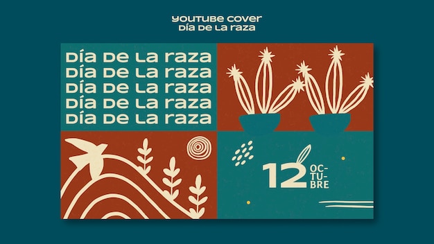 Dia de la raza-vorlage im flachen design