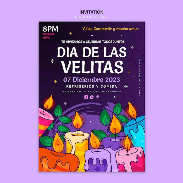 Kostenlose PSD dia de las velitas-vorlagendesign