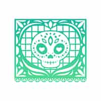 Kostenlose PSD dia de muertos-illustration mit totenkopf