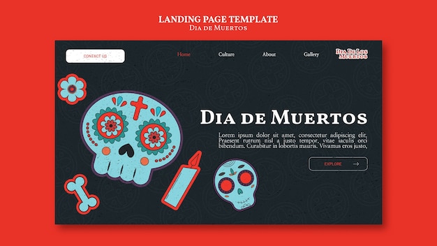 Kostenlose PSD dia de muertos-vorlagendesign