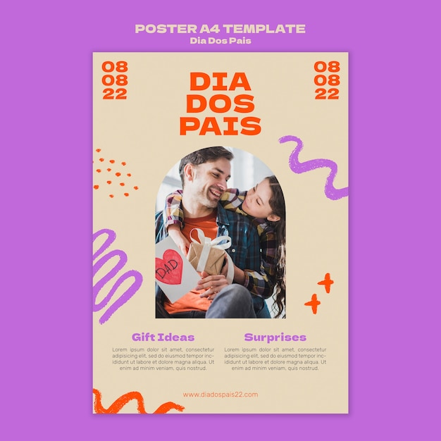 Kostenlose PSD dia dos pais plakatvorlage mit schleife