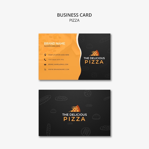 Kostenlose PSD die köstliche pizza-visitenkarte
