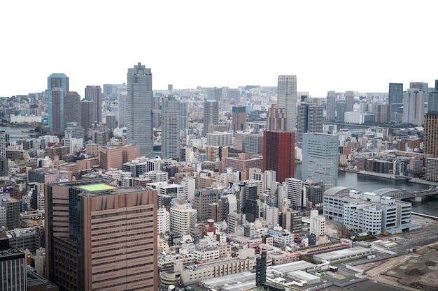 Die Skyline der Stadt ist isoliert.