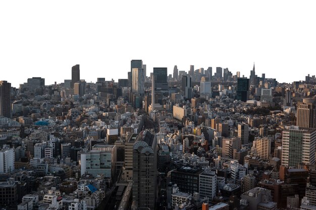 Die Skyline der Stadt ist isoliert.