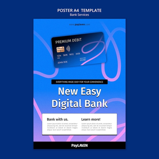 Digitale Banking-Vorlage mit Farbverlauf