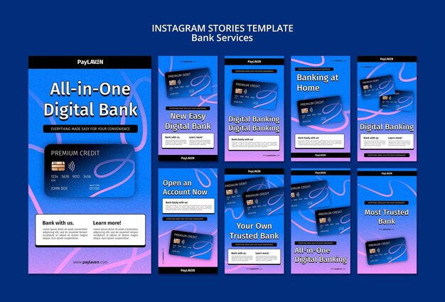 Digitale Banking-Vorlage mit Farbverlauf
