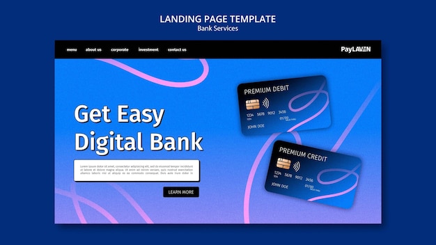 Digitale Banking-Vorlage mit Farbverlauf