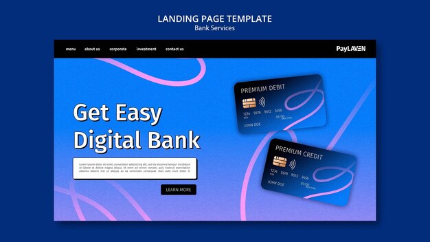 Digitale Banking-Vorlage mit Farbverlauf