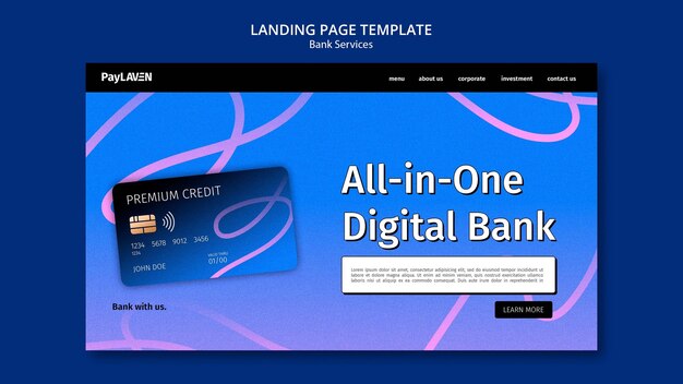 Digitale Banking-Vorlage mit Farbverlauf