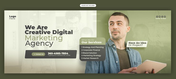 Kostenlose PSD digitale marketingagentur und corporate-facebook-cover-banner-vorlage