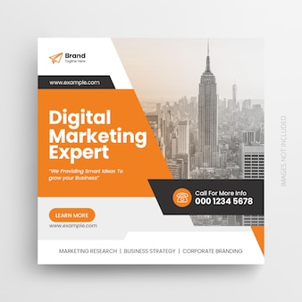 Digitales marketing und corporate social media instagram post und web-banner-design-vorlage