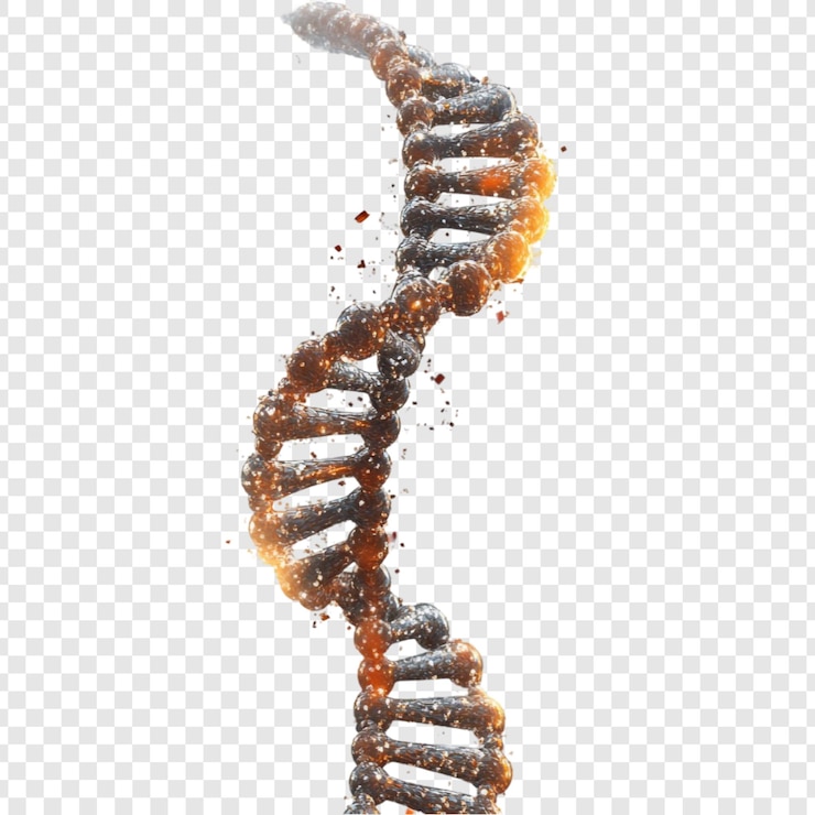 Kostenlose PSD disintegrerende dna-helix eine 3d-rendering der dekonstruktion des genetischen codes