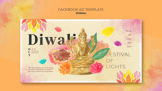 Kostenlose PSD diwali feier facebook-vorlage