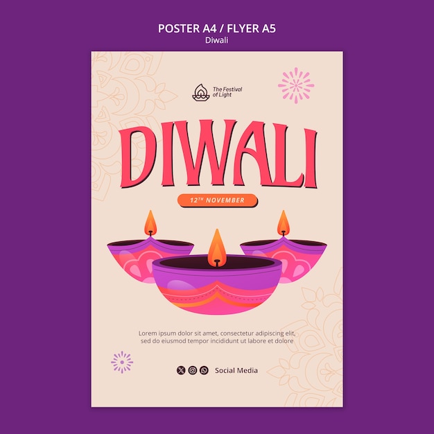 Kostenlose PSD diwali-vorlagendesign