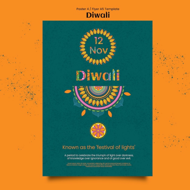 Kostenlose PSD diwali-vorlagendesign