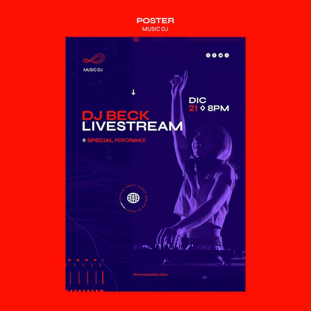 DJ Set Livestream Poster Vorlage