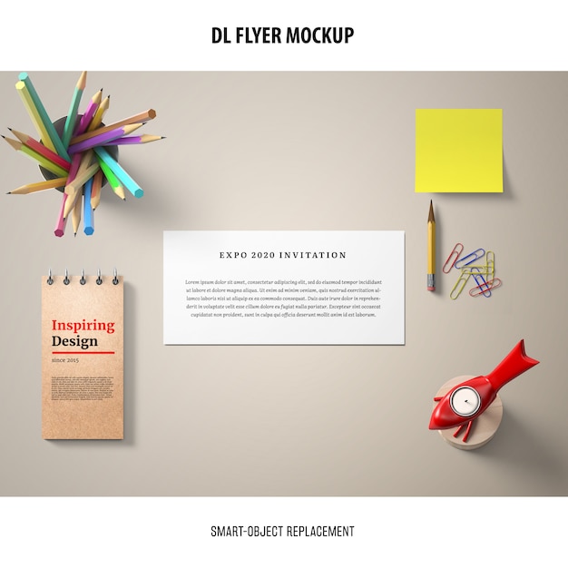 Kostenlose PSD dl flyer mockup