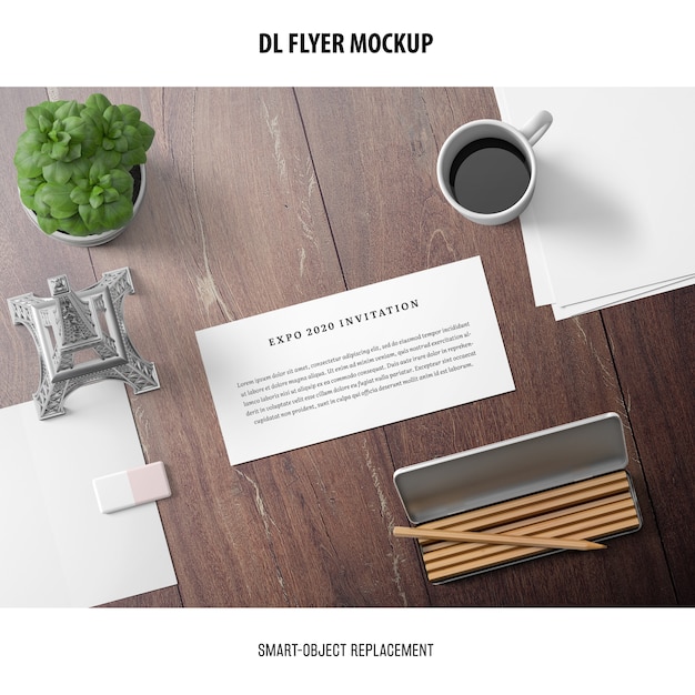 Kostenlose PSD dl flyer mockup