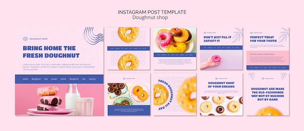 Kostenlose PSD donut-shop-instagram-post-vorlage