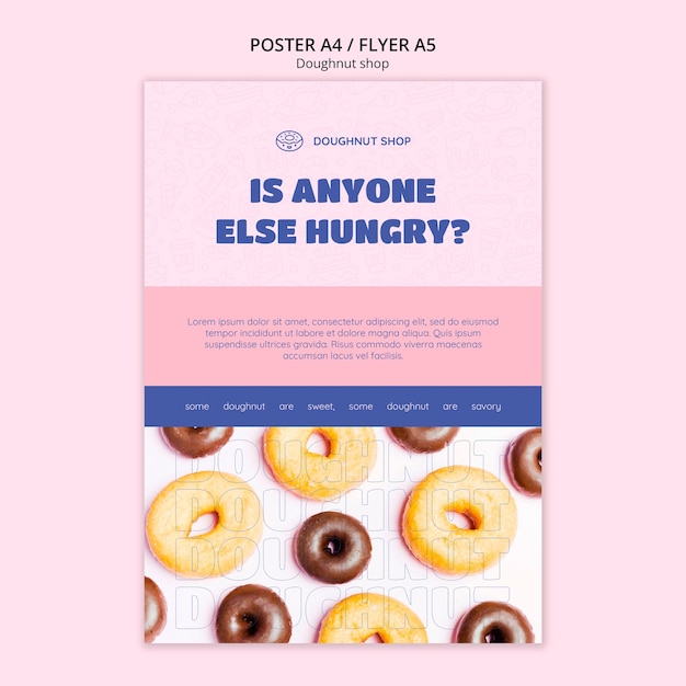 Kostenlose PSD donut-shop-poster-vorlage