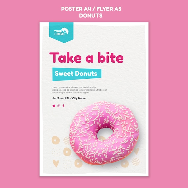 Donuts speichern plakatvorlage