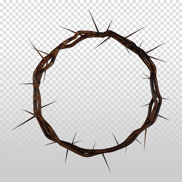 Dornkrone 3d rendern dornkrone hölzerne textur isolierte jesus christus