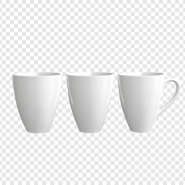 Drei weiße Becher Ein minimalistisches Stillleben