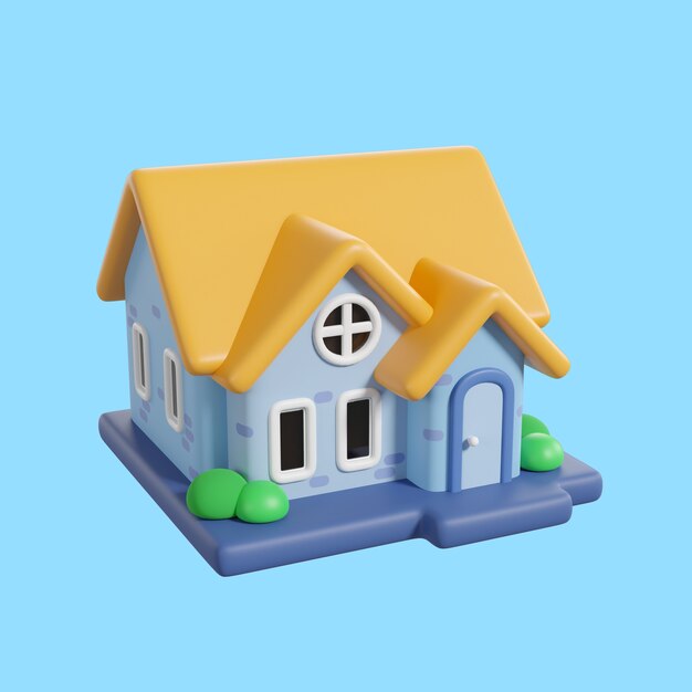 Dreidimensionales Immobilien-Icon-Mock-up