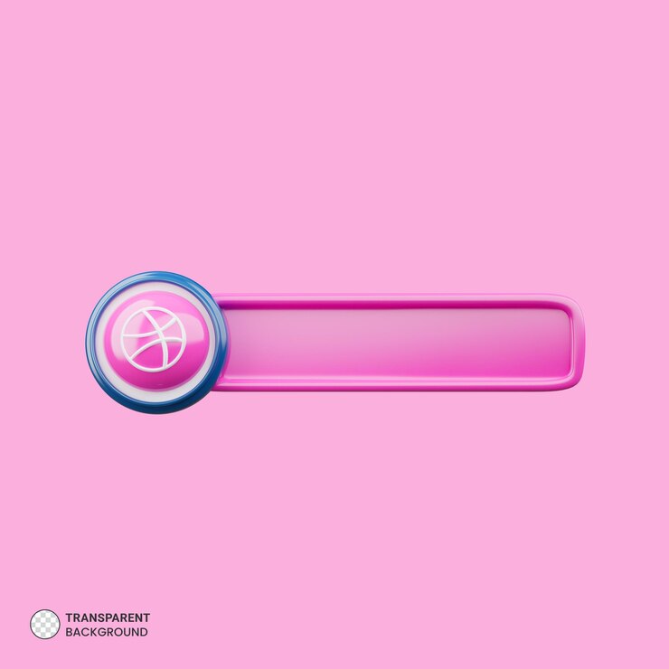 Kostenlose PSD dribbling-suchleistensymbol isolierte 3d-darstellung
