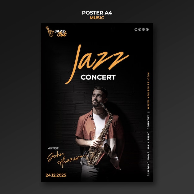 Druckvorlage für Jazzkonzerte