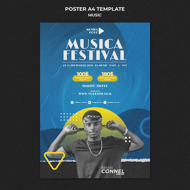 Druckvorlage für Musikfestivals