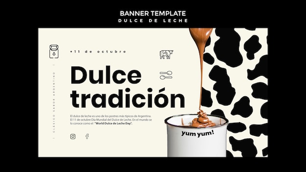 Kostenlose PSD dulce de leche konzept banner vorlage