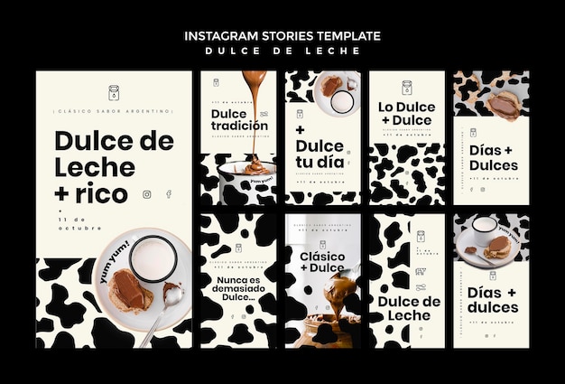 Dulce de leche konzept instagram geschichten vorlage