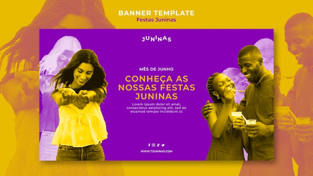 Duotone festas juninas banner-vorlage