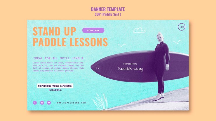 Kostenlose PSD duotone sup-banner-vorlage
