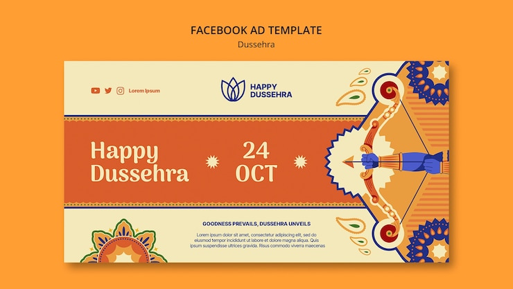 Kostenlose PSD dussehra-vorlagendesign