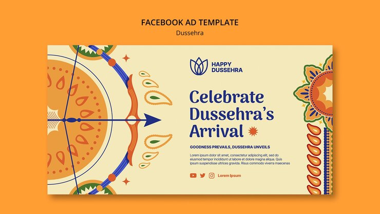 Kostenlose PSD dussehra-vorlagendesign